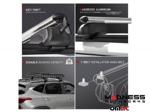 Alfa Romeo Stelvio Roof Rack Cross Bars - for models w/ factory roof rails - Black (2017-2025) Alfa Romeo Stelvio Roof Rack Cross Bars - for models w/ factory roof rails - Black (2017-2025)